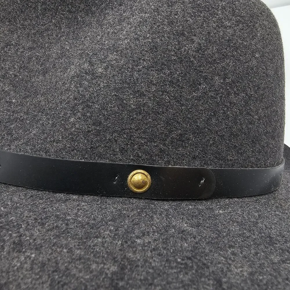 Rag & Bone New York Wool Felt Fedora Hat Womens Medium Dark Charcoal Gray